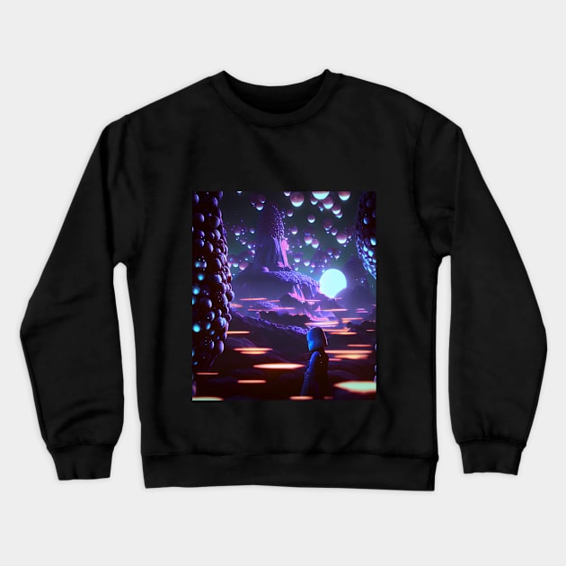 Nyla, in The Interdimensional Space Crewneck Sweatshirt by Depressed Bunny